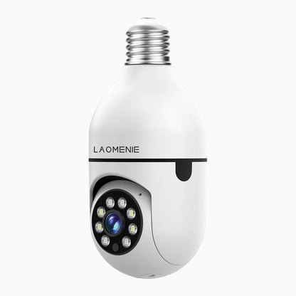 LAOMENIE 2K Wireless Indoor Light Bulb WiFi Security Camera