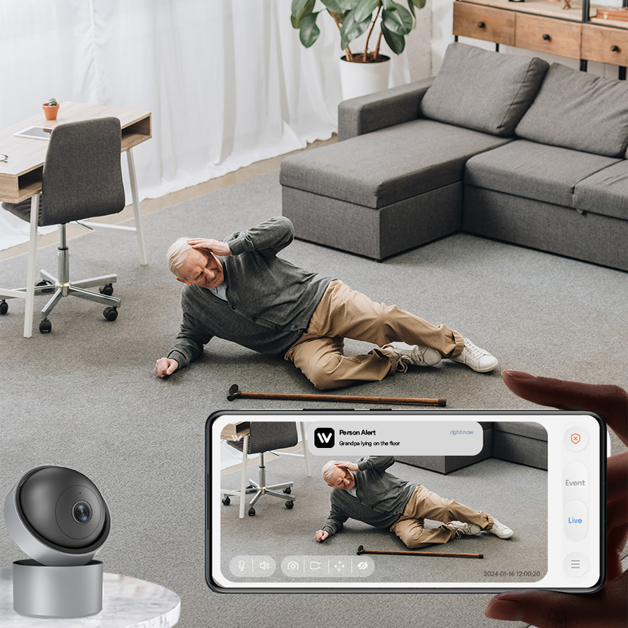 LAOMENIE AI Camera Indoor Pan Tilt Home 5G&2.4GHz Wi-Fi Security Camera